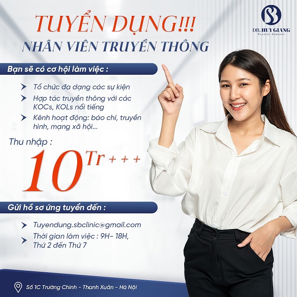 Dr Huy Giang tuyển dụng nhân viên Truyền Thông