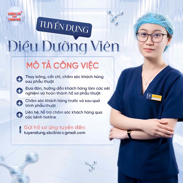 Thẩm mỹ Dr Huy Giang tuyển dụng nhân viên điều dưỡng