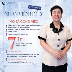 Thẩm mỹ Dr Huy Giang tuyển dụng nhân viên hộ lý