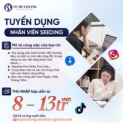 Thẩm mỹ Dr Huy Giang tuyển dụng nhân viên seeding